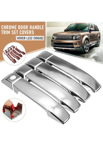 Land Rover Range Rover Vogue L322 2002-2012 Için Gümüş Kapı Kolu Kapakları Döşemesi (Yurt Dışından) fiyatları