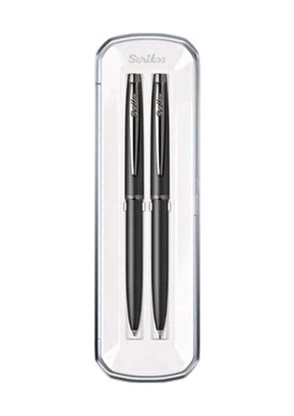 Tük Kalem Versatil 108 Prestige Mat Siyah Krom Halkalı Mekanik Kalem Seti modelleri