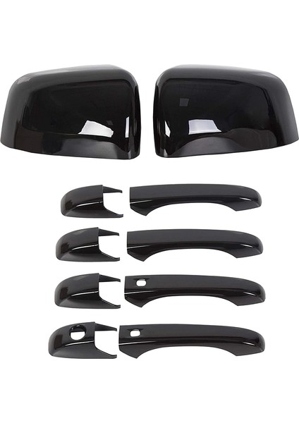 2011-2020 Jeep Grand Cherokee Dodge Durango Için Siyah Ayna Kapakları + Kapı Kolu Kapakları (Yurt Dışından)