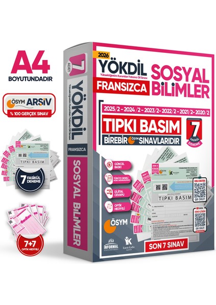 KARAKUTU YAYINLARI 2026 YÖKDİL Fransızca SOSYAL BİLİMLER ÖSYM Çıkmış Soru Tıpkı Basım 7li Deneme Paketi