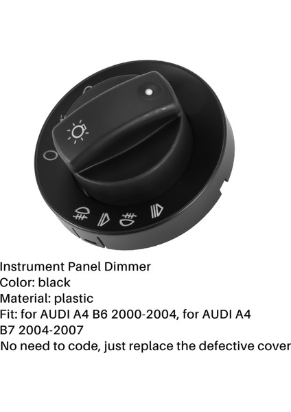 Audi A4 B6 B7 Için Araba Far Sis Anahtarı Kapağı / Far Dimmer Anahtarı / Gösterge Paneli Dimmer (Yurt Dışından) fırsatları