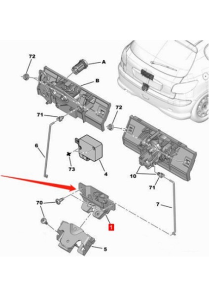 1 Takım Araba Arka Kapı Kilidi + Blok 871951 8724C0 872447 Peugeot 206 207 Citroen C2 2005-2008 Arka Bagaj Bloğu Mandalı (Yurt Dışından) modelleri