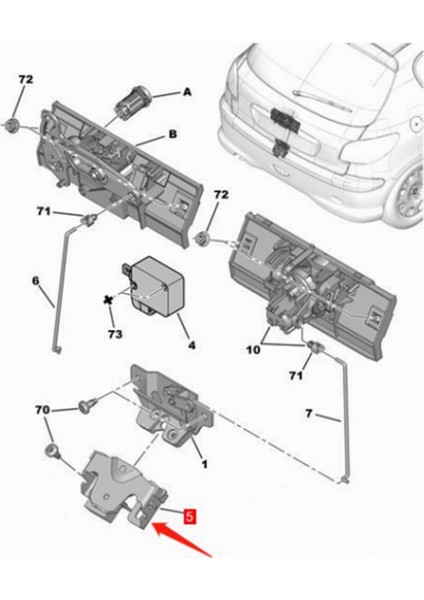1 Takım Araba Arka Kapı Kilidi + Blok 871951 8724C0 872447 Peugeot 206 207 Citroen C2 2005-2008 Arka Bagaj Bloğu Mandalı (Yurt Dışından) fırsatları