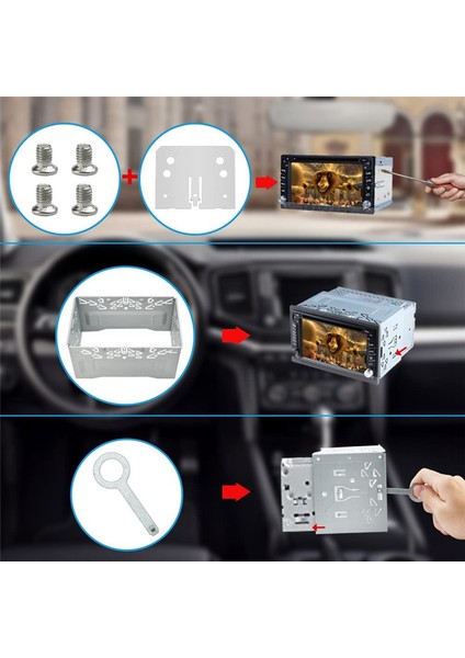 Araba Radyo Montaj Çerçevesi Evrensel 2dın Çift Dın Metal Çerçeve Montaj Yuvası Araba DVD Oynatıcısı, Gps Navigasyon (Yurt Dışından) modelleri