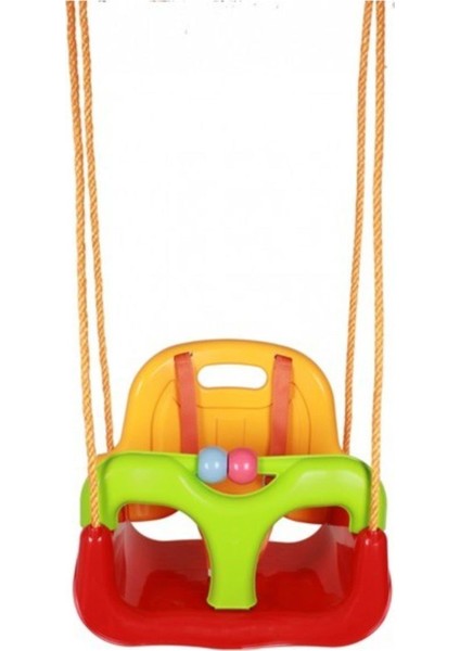 Kırmızı Emniyet Kemerli Bebek ve Çocuk Salıncağı – Güvenli, Rahat ve Dayanıklı Dış Mekan Kullanımı