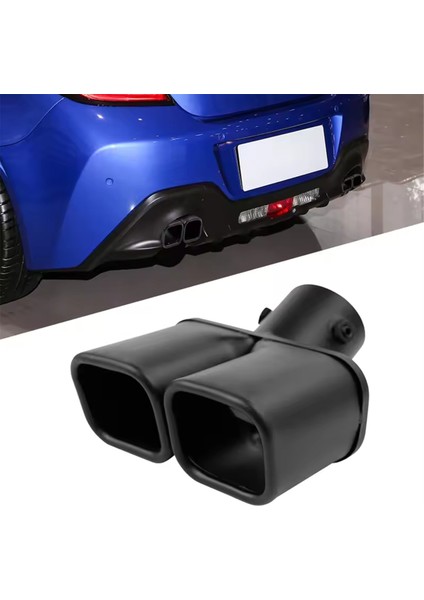 Giriş 63MM Çift Çıkışlı Araba Egzoz Ucu Paslanmaz Çelik Siyah Egzoz Uçları Susturucu Kuyruk Çift Boru Boru Uçları (Yurt Dışından) fiyatları
