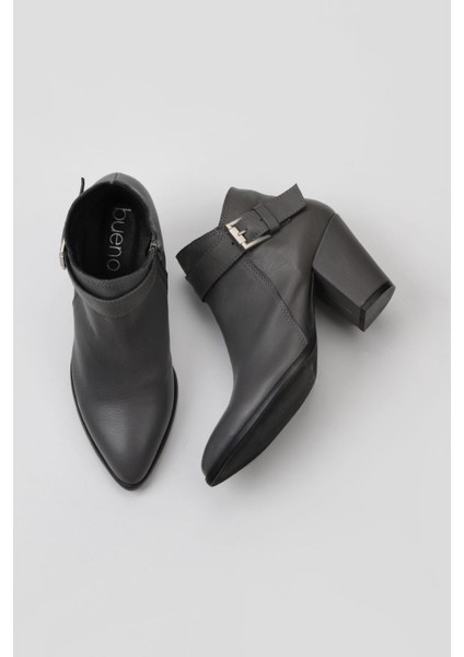 Gri Deri Kadın Topuklu Bot 01WR5005 01WR5005