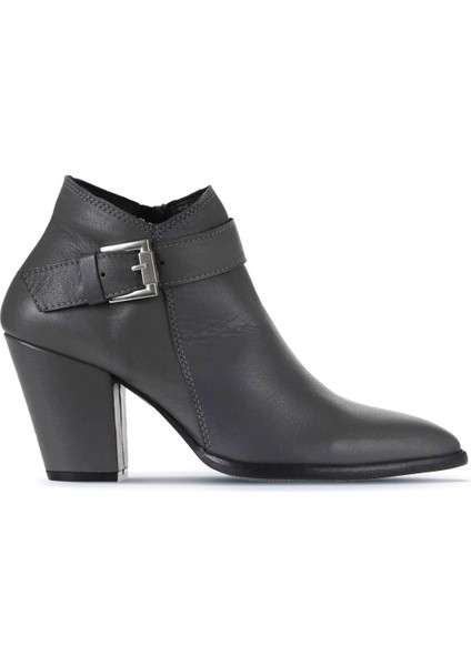 Gri Deri Kadın Topuklu Bot 01WR5005 01WR5005 fiyatları
