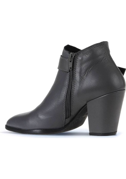 Gri Deri Kadın Topuklu Bot 01WR5005 01WR5005 indirimleri