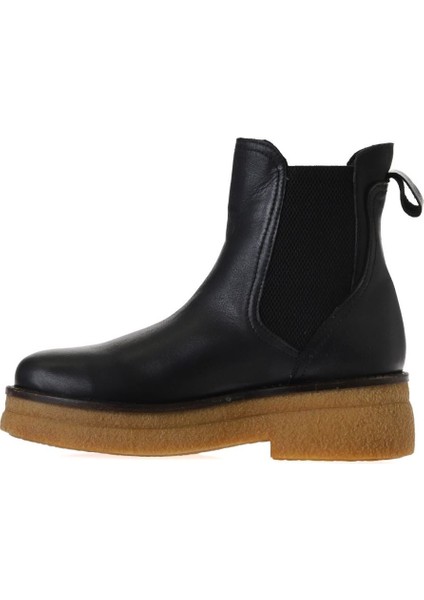 Siyah Deri Kadın Düz Bot 01WV0214 01WV0214 fırsatları