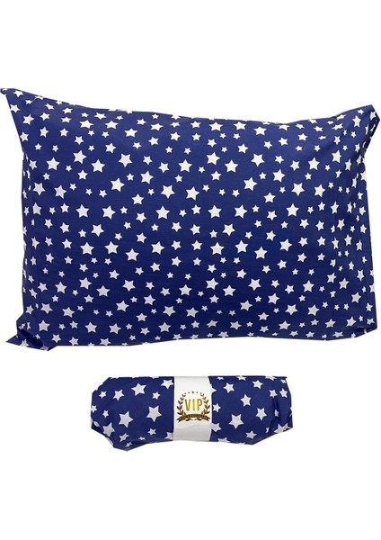 Tek Kişilik Lastikli Çarşaf ve 1 Adet Yastık Kılıfı 100X200 cm Lacivert Yıldız