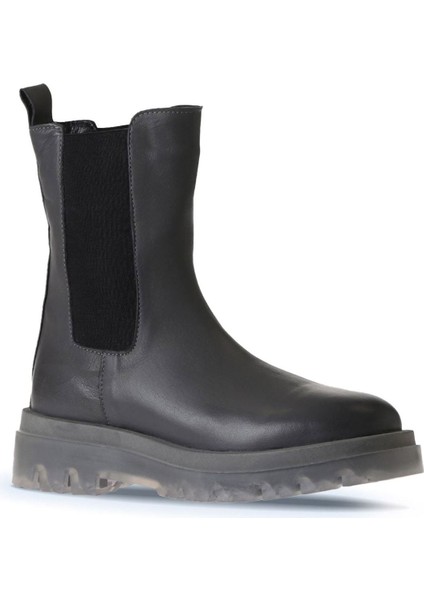 Gri Deri Kadın Dolgu Topuklu Bot 01WV1510 01WV1510 fiyatları