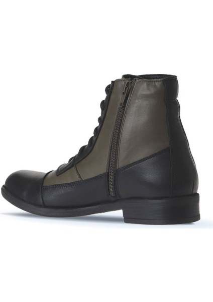 Siyah Yeşil Deri Kadın Düz Bot 01WT2601 01WT2601 indirimleri