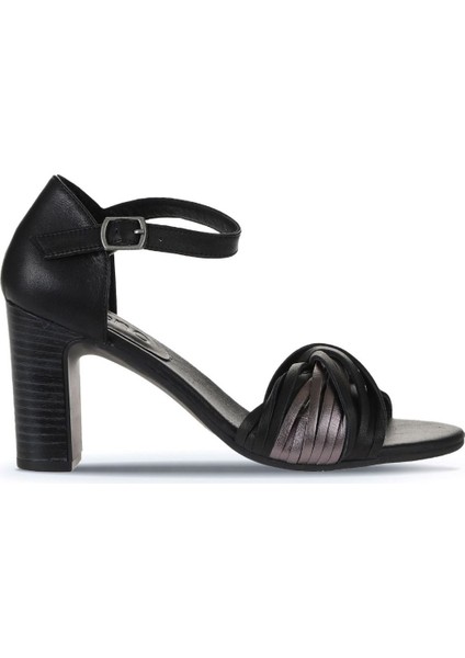 Siyah Multi Deri Kadın Topuklu Sandalet 01WN4319 01WN4319 fiyatları