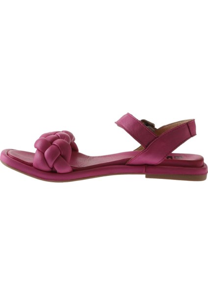 Fuşya Deri Kadın Düz Sandalet 01WU4124 01WU4124 fırsatları