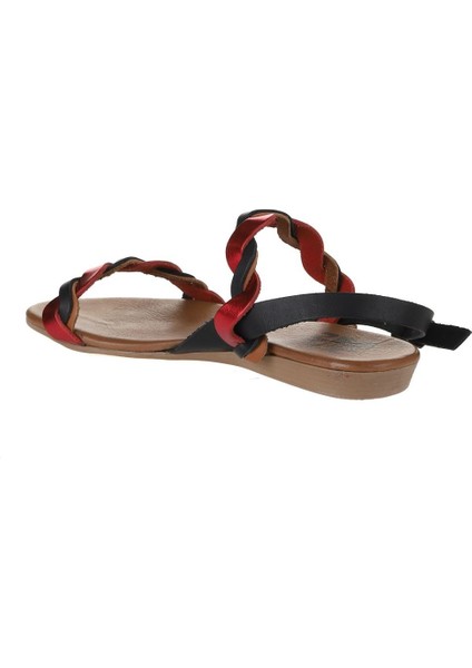 Siyah Multi Deri Kadın Düz Sandalet 01WU7472 01WU7472 indirimleri