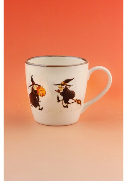 Retro Halloween Akıtma Porselen Kupa