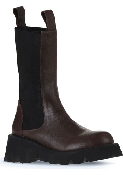 Kahverengi Deri Kadın Topuklu Bot 01WT1703 01WT1703 fiyatları