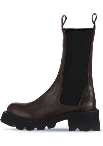 Kahverengi Deri Kadın Topuklu Bot 01WT1703 01WT1703 modelleri