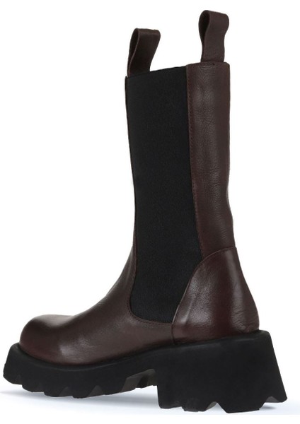 Kahverengi Deri Kadın Topuklu Bot 01WT1703 01WT1703 fırsatları