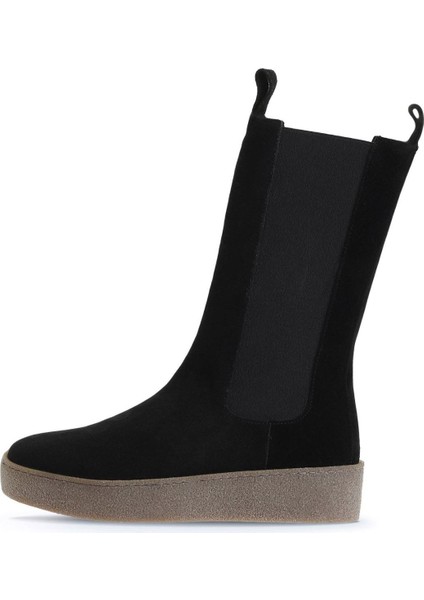 Siyah Süet Kadın Düz Bot 01WT3004 01WT3004 modelleri