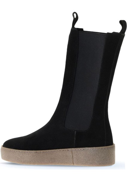 Siyah Süet Kadın Düz Bot 01WT3004 01WT3004 fırsatları