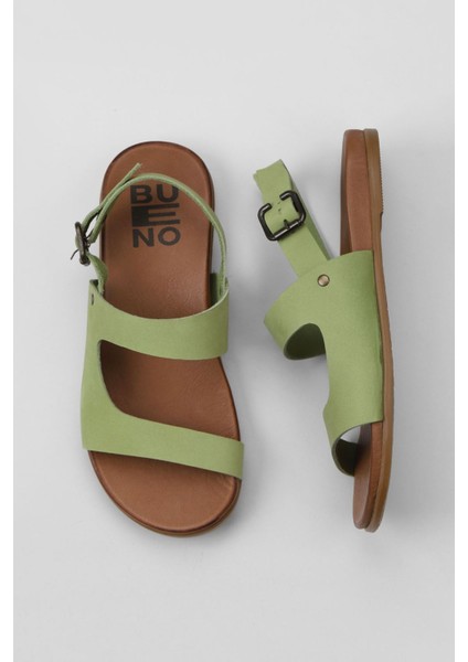 Yeşil Nubuk Kadın Düz Sandalet 01WU4244 01WU4244 fiyatları