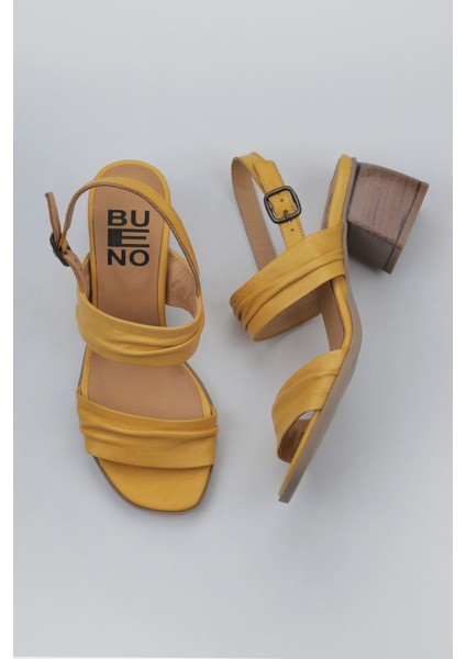 Sarı Deri Kadın Topuklu Sandalet 01WS1400 01WS1400