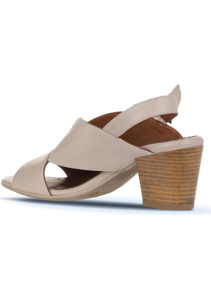 Gri Deri Kadın Topuklu Sandalet 01WN2603 01WN2603 fırsatları