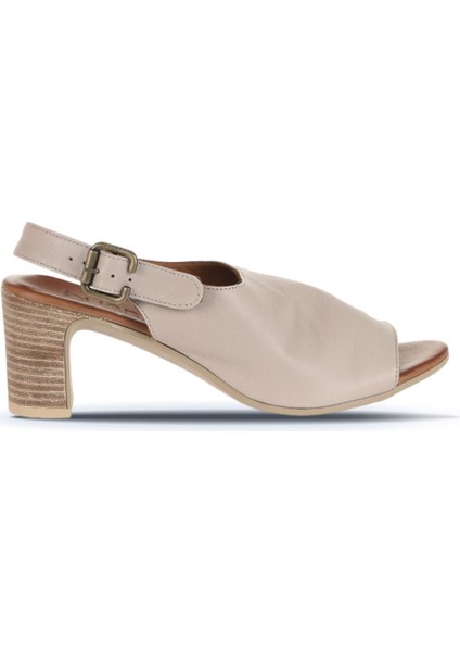 Gri Deri Kadın Topuklu Sandalet 01WN1513 01WN1513