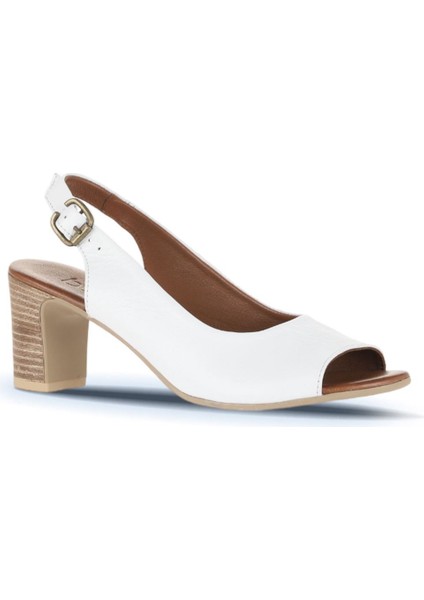 Beyaz Deri Kadın Topuklu Sandalet 01WN1517 01WN1517 fiyatları