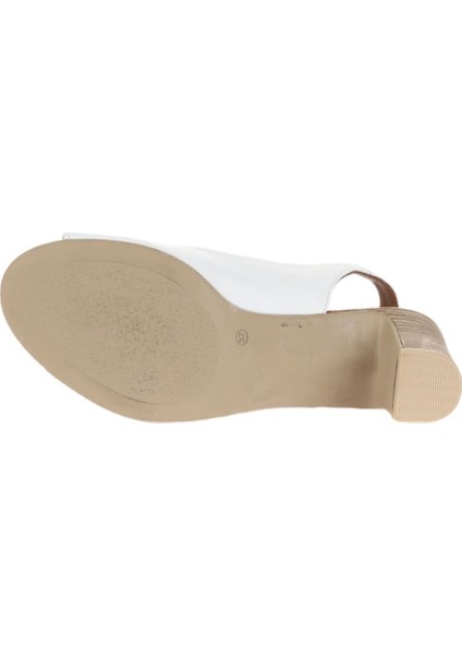 Beyaz Deri Kadın Topuklu Sandalet 01WN1517 01WN1517 indirimleri