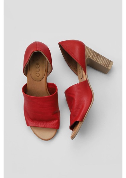 Kırmızı Deri Kadın Topuklu Sandalet 01WN4306 01WN4306