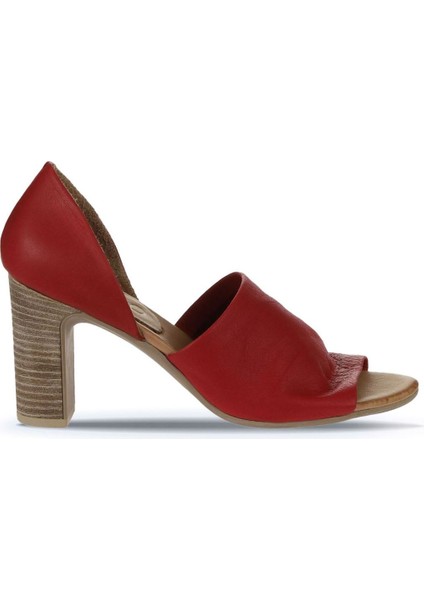 Kırmızı Deri Kadın Topuklu Sandalet 01WN4306 01WN4306 fiyatları