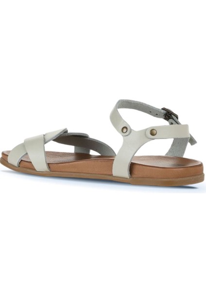Yeşil Deri Kadın Düz Sandalet 01WU4253 01WU4253 indirimleri