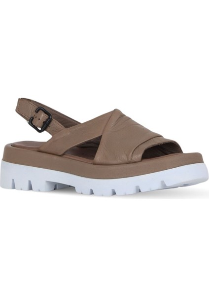 Gri Deri Kadın Düz Sandalet 01WU7303 01WU7303 fiyatları