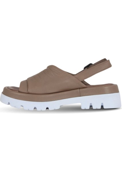 Gri Deri Kadın Düz Sandalet 01WU7303 01WU7303 modelleri