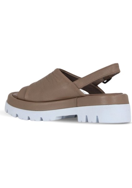 Gri Deri Kadın Düz Sandalet 01WU7303 01WU7303 fırsatları