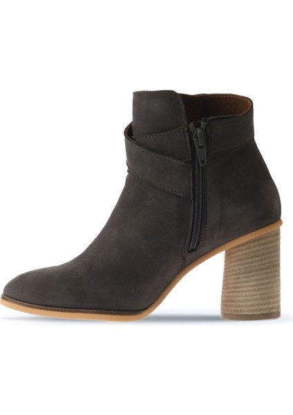 Gri Koyu Nubuk Kadın Topuklu Bot 01WR5500 01WR5500 fırsatları