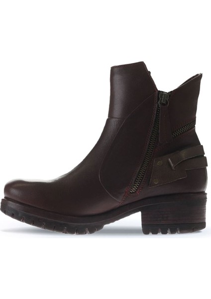 Bordo Kahverengi Deri Kadın Topuklu Bot 01WV0901 01WV0901 fırsatları