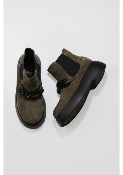 Haki Süet Kadın Dolgu Topuklu Bot 01WV5300 01WV5300