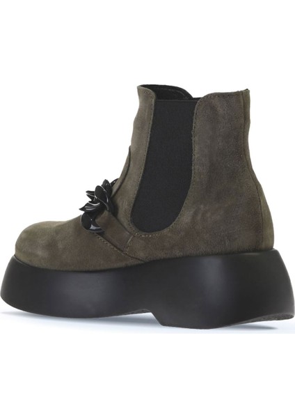 Haki Süet Kadın Dolgu Topuklu Bot 01WV5300 01WV5300 indirimleri