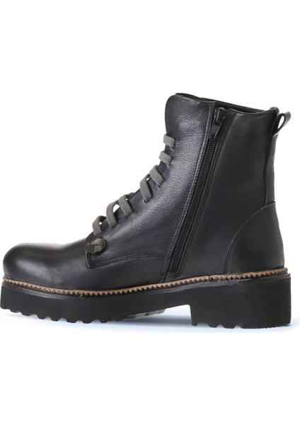 Siyah Gri Deri Kadın Düz Bot 01WT0813 01WT0813 indirimleri