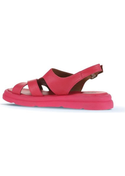 Fuşya Deri Kadın Düz Sandalet 01WA2605 01WA2605 fırsatları