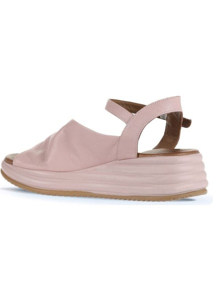 Gül Kurusu Deri Kadın Dolgu Topuklu Sandalet 01WA2402 01WA2402 fırsatları