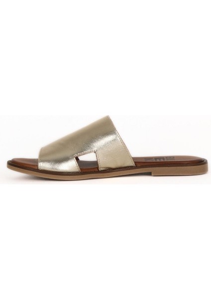 Altın Parlak Deri Kadın Düz Terlik 01WA5705 01WA5705 modelleri