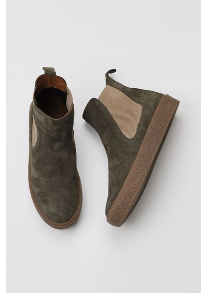 Haki Süet Kadın Düz Bot 01WT3206 01WT3206