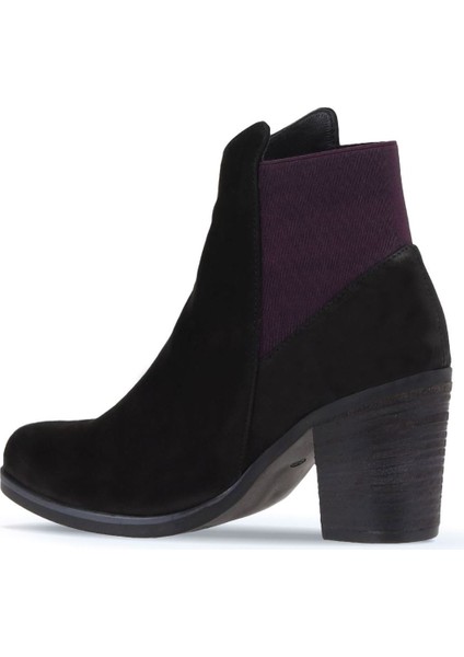 Siyah Mor Nubuk Kadın Topuklu Bot 01WP1500 01WP1500 indirimleri