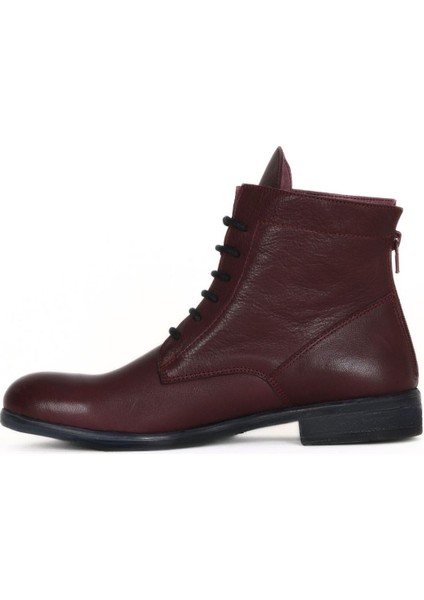 Bordo Deri Kadın Düz Bot 01WR4600 01WR4600 modelleri