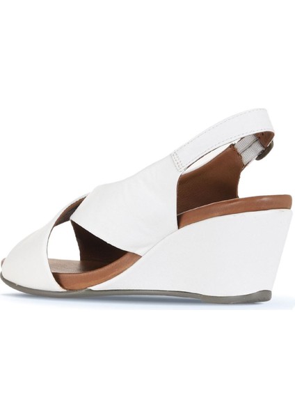 Beyaz Deri Kadın Dolgu Topuklu Sandalet 01WJ1501 01WJ1501 fırsatları